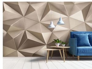 Braune feste geometrische Tapeten Wohnzimmer Hintergrund Wand 3d stereoskopische Tapete