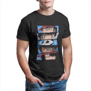 Bola é vida tops roupas streetwear design capitão tsubasa sobre futebol anime algodão homens t-shirt G1222