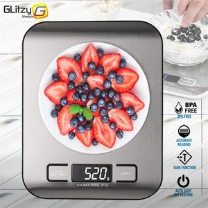 Bilancia da cucina digitale multifunzione per alimenti, acciaio inossidabile, piattaforma in acciaio inossidabile da 11 libbre 5 kg con display LCD (argento) Featur 201116