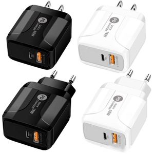 18W PD USB c fast charger fast QC3.0 wall charger adapter type-C universal for samsung xiaomi huawei EU US UK plug