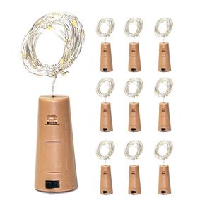 Included Batteries 10PCS Led Wine Bottle Cork String Light Waterproof 1M 2M Starry Lamps For Christmas Party Wedding Decoration Y201020