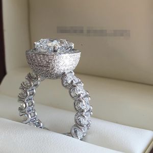 女性正方形3カラットダイヤモンドの婚約結婚指輪ファイントパーズ宝石ジュエリー卸売