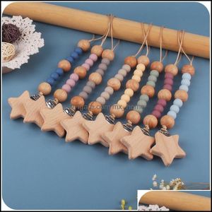 SchnullerhalterClips# Babyfütterung Baby, Kinder Mutterschaft Buche Sile Beißring Sternhalter Holz Neugeborene Kettenclip Zahnen Nippel Kauen T