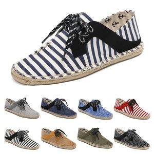 Sapatos de lona Respirável palha cânhamo corda mulheres grandes tamanho 36-44 EUR moda respirável confortável preto branco branco casual nove 86