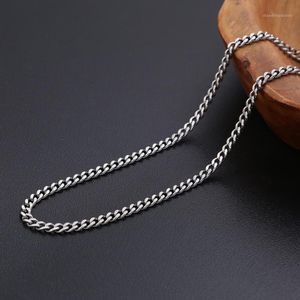 Chains Real Pure 925 Sterling Silver Necklaces For Men Personality Rough Design Vintage Chockers Link 3.5mm Chain Punk Jewellery Gift1