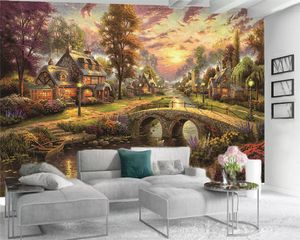 Modern Duvar Rüya Ormanı Ev Dekorasyonu Salon Bedroom Wallcovering HD Wallpaper Duvar Kağıdı Village 3d