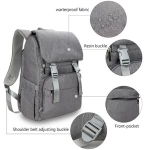 Ny 2020 blöjväska Vattentät Oxford Stor kapacitet Travel Ryggsäck Maternity Baby Bag Backpack för mamma pappa med USB-avgift LJ200827