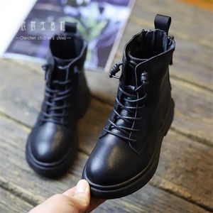 Meninas Botas Primavera e Outono Estudantes Menino Estilo Britânico Crianças Soft Bottle Menina Princesa Única 211227