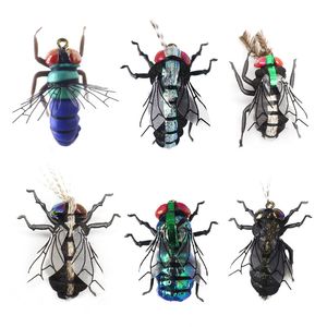 Fly Fishing Flies set 12pcs Mosquito Housefly Realistic Insect Lure for Trout Lure kit flyfishing 220302