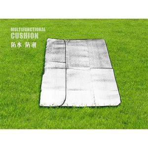 Moisture-proof mat outdoor camping thickened picnic aluminum membrane portable waterproof single double dormitory student sl 220216