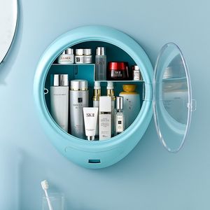 Scatola da trucco da appendere alla parete Scatola da trucco da bagno tipo cassetto Organizzatore da trucco in plastica ABS trasparente Scatola per cosmetici antipolvere Y200628