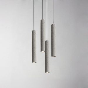 Wisiorek Lampy Nordic Cement Beton Lampa Lampa Lampa Nowoczesna Long Tube Bar Salon Kuchnia Sypialnia Decor Przemysłowe Wiszące Światła Oprawa