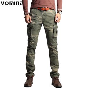 Vomint New Men Moda Militar Carga Army Calças Slim Regualr Straight Fit Algodão Multi Color Camuflagem Amarelo V7A1P015 201110