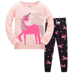 Neonata Primavera Autunno Abbigliamento Pigiama Gufo Fiori Stampa Carino Infantil Bambini Sleepwear Abbigliamento Set Cotone Bambini Ragazza Pigiama 201031