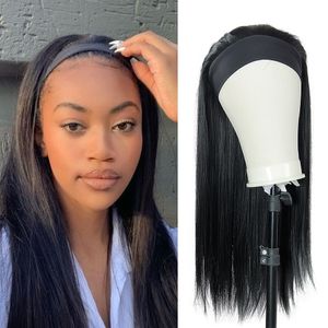 Synthetic Weavy Headband Wigs Body Wavy Wig Long Straight Hair Afro Curly natural black Machine Made Wig For female Women
