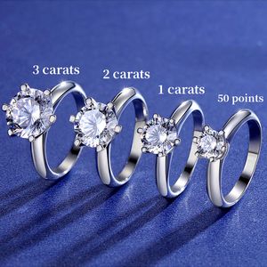 Anéis De Ouro Quilates venda por atacado-Anéis de casamento Carat k ouro branco moissanite pedra pedra prata esterlina para anel de casamento feminino alta qualidade