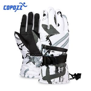 COPOZZ Men Women 3 finger Touch screen Ski Gloves Waterproof Winter Warm Snowboard Gloves Motorcycle Riding Snowmobile Gloves 220208