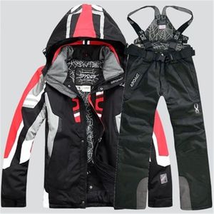 Yeni erkekler sıcak snowboard takım elbise kış kayak elbisesi erkek su geçirmez nefes alabilen kar ceketi +pantolon setleri de snowboard 201111