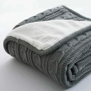 Hot 100% Cotton High quality Sheep velvet Blankets Winter warmth Knitted wool blanket Sofa Bed cover quilt Knitted blanket 201111