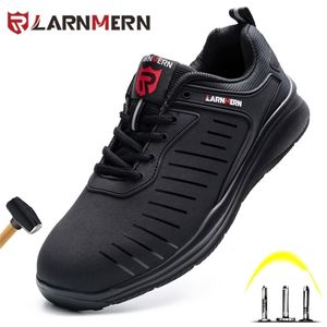 Larnmern Erkek Çelik Toe Emniyet Ayakkabı Erkekler için Hafif Nefes Anti-Smashing Kaymaz Yapım İşleri Sneakers Y200915