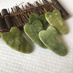 Natural Stone of Home Health Gua Sha Set Green Jade GuaSha Board Massager per Scraping Therapy Jades Roller