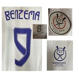 Hemtextil supercopa de espana final Modric Maillot Match sliten spelare utgåva Benzema Vini Jr Asensio Marcelo Anpassad namnnummer Soccer Patch Badge