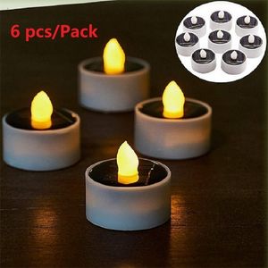 6 PACK Impermeabile Romantico Candele Senza Fiamma LED Tealight Energia Solare Luce Notturna Decorazione Elettronica Adatta Per Interni/Esterni 201203