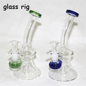 hookahs Glass Bongs Dab Rig Downstem 14mm female Male Bowl Thick Recycler Beaker Bong for Water Smoking pipe