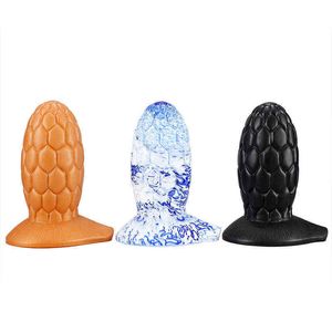 NXY Dildos Anal Leksaker Specialformad Snake Egg Plug Onani Enhet för Män och Kvinnor Mjuk Silika Gel Tjock Rolig Backyard Expansion Vuxenprodukter 0225