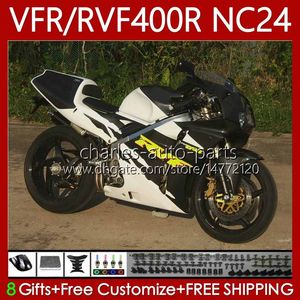 Corpo moto per HONDA RVF400R RVF400 R VFR400R 87 88 Carrozzeria 78No.96 NC24 V4 RVF VFR 400 VFR400 R 400RR VFR 400R 1987 1988 VFR400RR 87-88 Kit carenatura Nero bianco