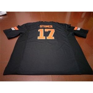Cheap Men #17 Dillon Stoner Black WHITE Oklahoma State Cowboy Alumni College Football Jersey Custom Any Name or Number Jersey