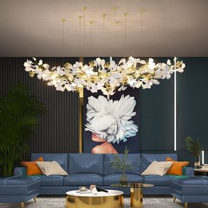 Rami moderni Lampadari Lampada con foglie di porcellana Interni Decorazioni per la casa Lampadario di lusso Illuminazione Sospensione sospesa