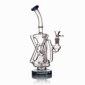 Стекло Bong Recycler Oil Boar Wax Водопроводная труба Heady Klein Bongs Cookahs DAB Установки Трубы с 14 мм Чаша Perc Bubbler Cyclone Beaker