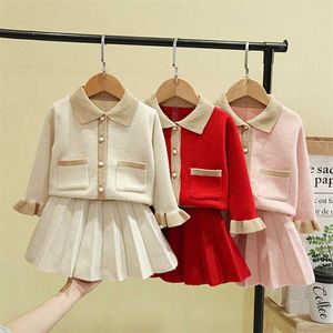 Winter Girl Sweater Set Autumn Children's Fashion Clothing Toddler Baby Girls Clothes Wholesale Kids Outfits 220117