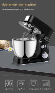 FreeShipping 4L Stainless Steel Bowl Electric Stand Food Mixer Cream Blender Knead Dough Cake Bread Chef Machine Whisk Eggs Beater EU US