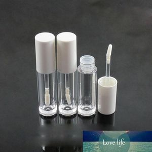 Garrafas Embalagem 5ML vazio transparente Lip Gloss Tubos de plástico transparente Lip Glaze com tampão branco