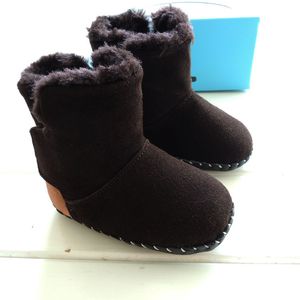 Winter Omn Baby Boots Натуральная кожа детские туфли червячные флис младенческие дети пинетки крытые снежные ботинки LJ201104
