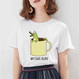 Kadın T Gömlek Kawaii Hayvan Harajuku Komik Yaratıcı Tshirt Streetwear Sevimli Karikatür Kadın T-shirt Kısa Kollu KPOP Gömlek G220310