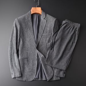 Wrinkle Minglu Fabric Moda Hight Quality Business Business Casual Men's Sonos Plus Tamanho M L XL 2xl 3xl 4xl 201105 x 2x 3x 4x