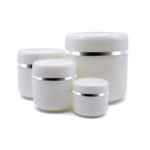 Vita packflaskor bärbara återfyllningsbara kosmetiska plastburkar Travel Face Cream Lotion Container Tom Makeup Jar