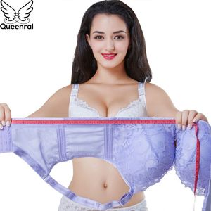 Queenral Push Up Bras Dla Kobiet Bielizna Bielizna BH Bralette Duży rozmiar 34-50 ABCDE Cup Sexy Koronki Flora Brassiere Femlae Bras 201014