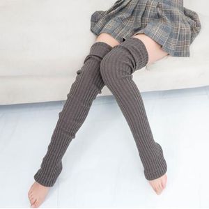 Inverno longo perna quente aquecedores de tricô Knee Meias Altas Mulheres Bota Topper Sock Meias Skinny Girl Polinas 201109