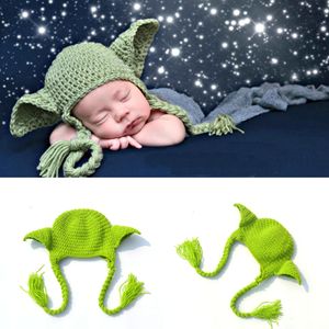 Cappelli per bambini all'uncinetto Lana lavorata a maglia per orecchie Cappello per bambini elastico caldo caldo Puntelli per fotografia neonato per ragazze Ragazzi inverno