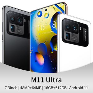 Телефон 2022 Hot Newstyle M11ultra Global Version Оригинальный Android Смартфон 7.3 дюйма Большой экран Мобильный телефон Двойной SIM-ячейка Мобильный смартфон ID 5G 4G