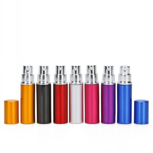 Toptan alüminyum ince sis yüz şişe siyah 5 ml doldurulabilir mini atomizer parfüm sprey şişeleri