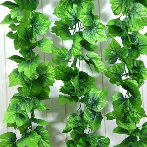 360 pcs artificiais flores decorativas plantas uva guirlanda greens rattan videiras plásticas penduradas de seda verde folha jardim casamento decoração da parede