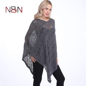 Mode sexig bikini poncho tunna tröja kvinnor solid ihålig ut cardigan plus storlek pullovers tröja täcker upp t200319