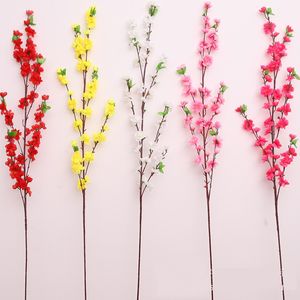 Artificial Flowers Peach Blossom Cherry Ornamental Branch Long Short Style Wedding Party Living Room Hotel Indoor Decor Flower New 2 49hr G2