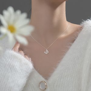 Butterfly Forest Series Halsband 925 Silver Halsband Smycken Minimalism Chocker Kolye Collier Bijoux Femme Kvinnor Halsband Q0531