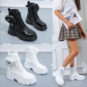 Cross-border boots Amazon Europe and the United States trendy fashion pockets mid-tube thick-soled Martin boots casual large size foreign trade wish